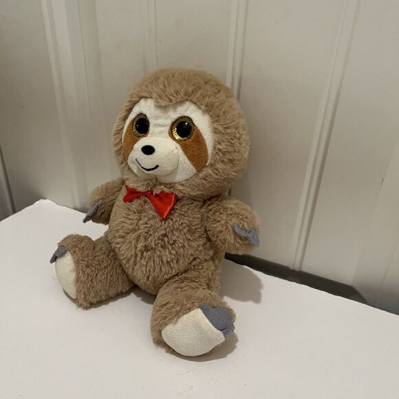 Way to Celebrate Brown 9" Sloth Valentines Plush Stuffed Animal Glitter Eyes - Picture 4 of 6